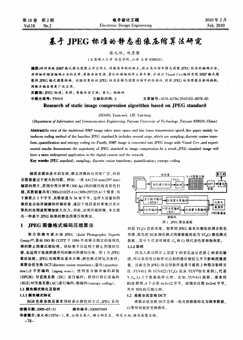 基于JPEG标准的静态图像压缩算法研究