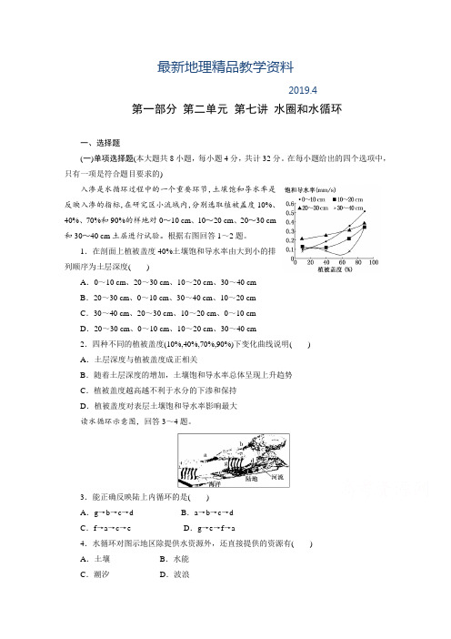 最新高考地理一轮设计：2.7《水圈和水循环》配套作业(含答案)