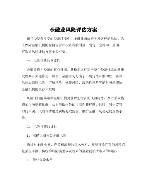 金融业风险评估方案