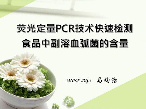 荧光定量PCR技术快速检测食品中副溶血弧菌的含量概要