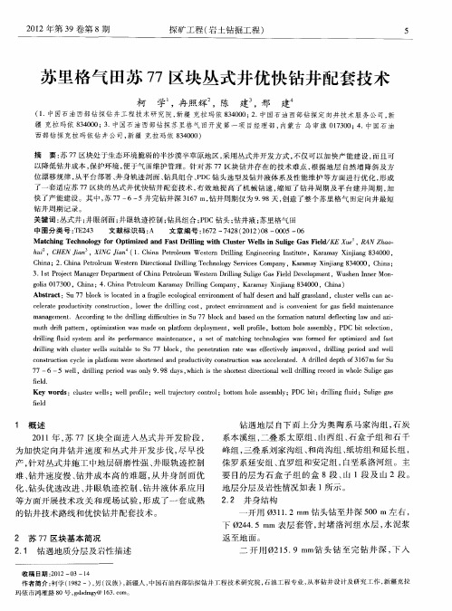 苏里格气田苏77区块丛式井优快钻井配套技术