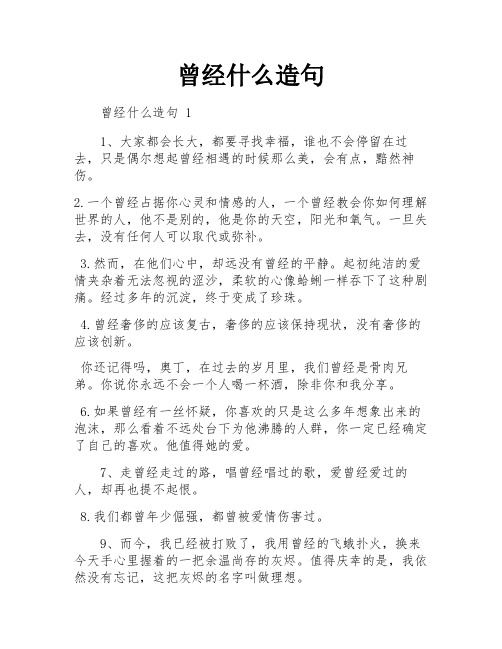 曾经什么造句