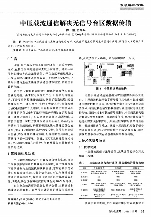 中压载波通信解决无信号台区数据传输