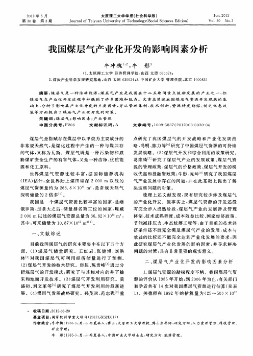 我国煤层气产业化开发的影响因素分析