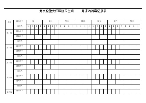 (完整版)卫生间每日清洁消毒记录表(可编辑修改word版)