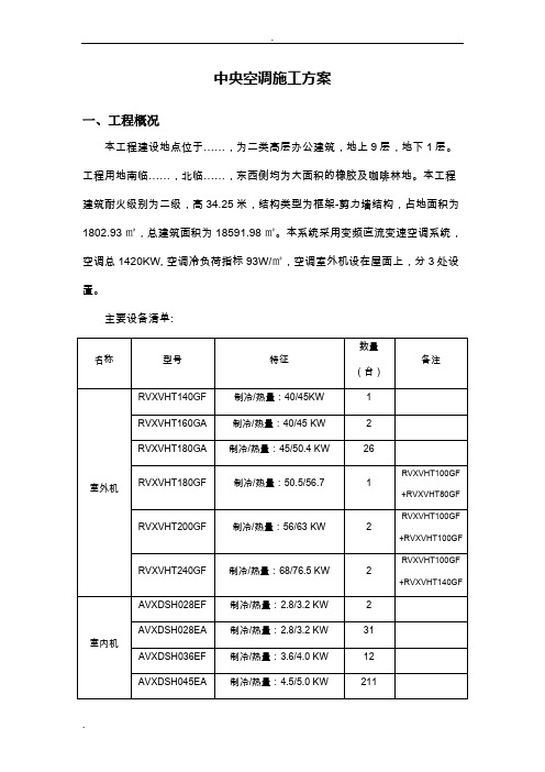 中央空调(多联机)施工方案