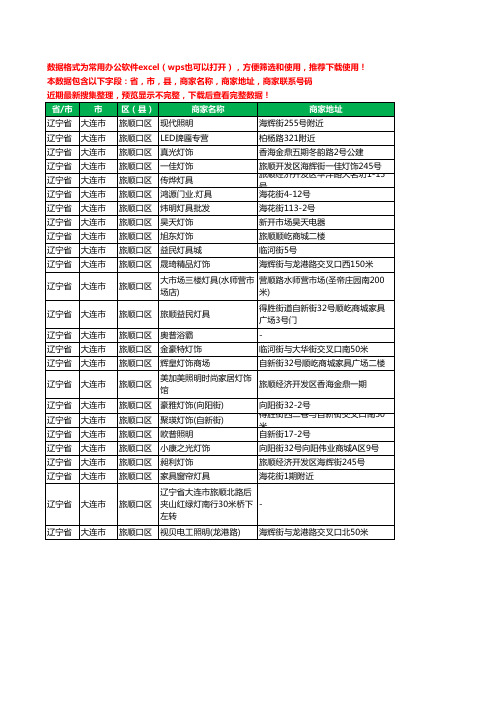 2020新版辽宁省大连市旅顺口区照明工商企业公司商家名录名单黄页联系电话号码地址大全25家