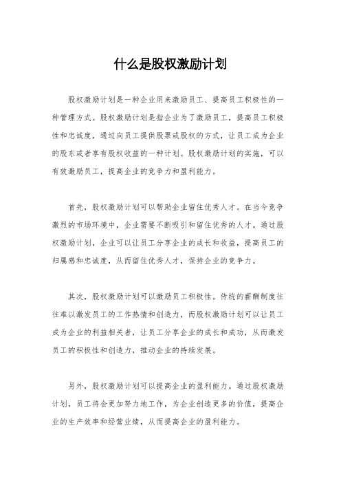 什么是股权激励计划