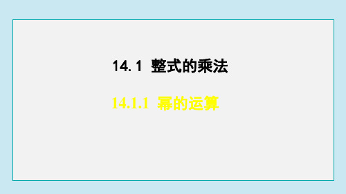 14.1.1 幂的运算  课件 人教版数学八年级上册