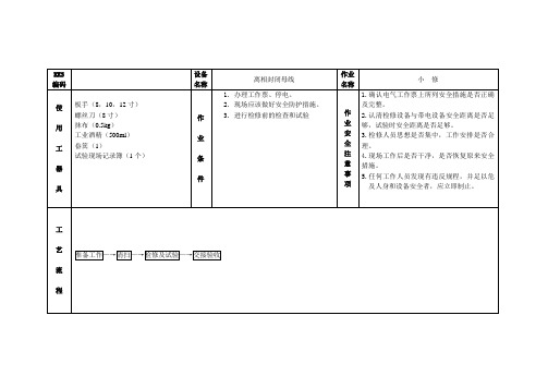 离箱封闭母线作业标准