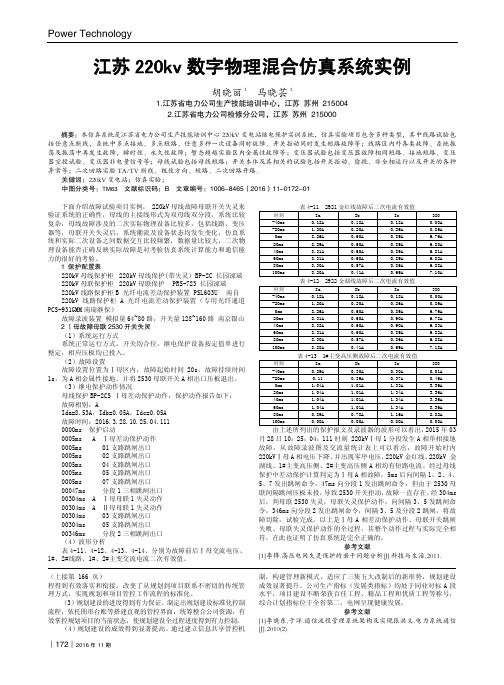 江苏220kv数字物理混合仿真系统实例