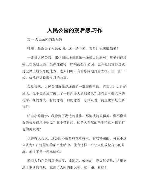 人民公园的观后感,习作