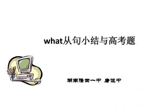 what从句小结与高考题