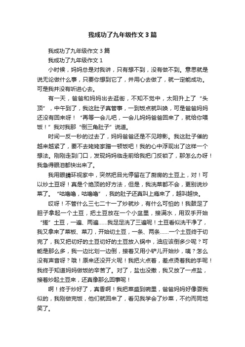 我成功了九年级作文3篇