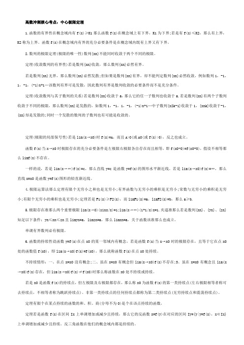 考研数学高数冲刺核心考点函数与极限