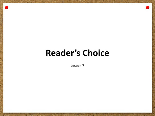 Reader's Choice-Lesson 7