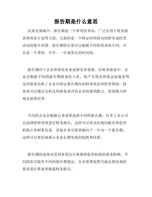 报告期是什么意思