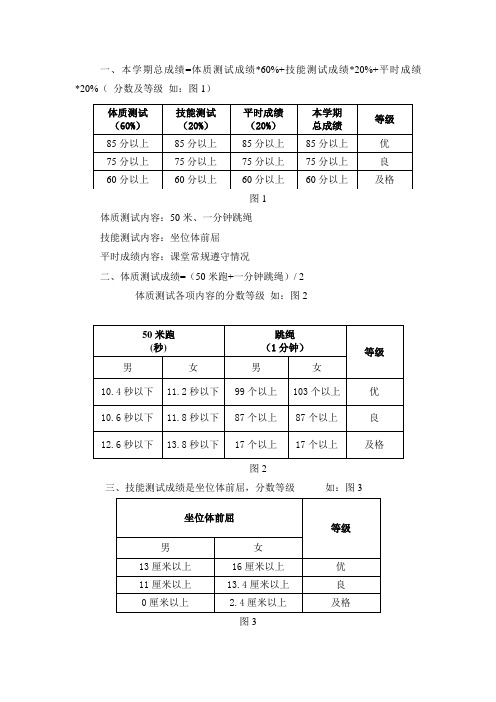 体育考核标准