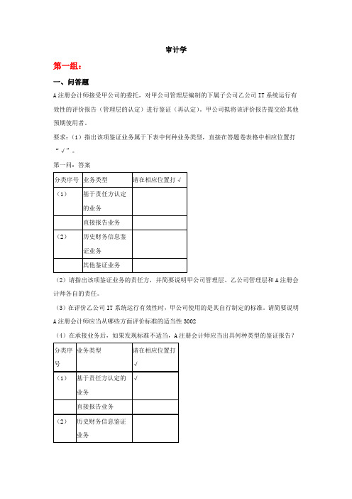 天大 审计学5组 参考资料