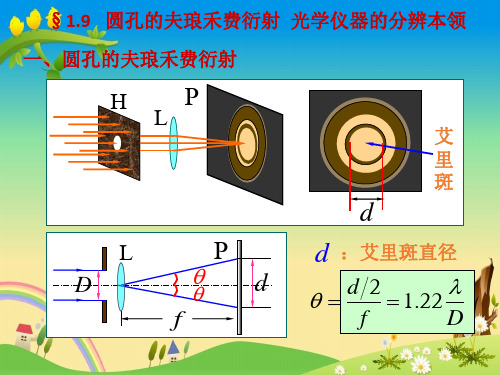 【大学物理】第九讲 圆孔衍射 光学仪器的分辨率