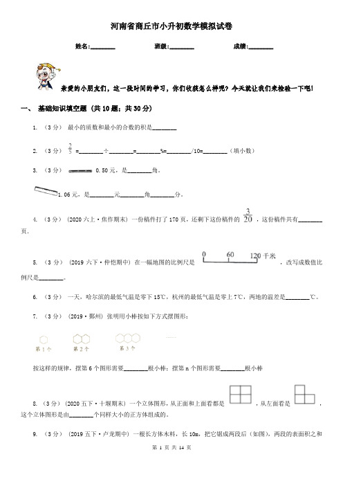 河南省商丘市小升初数学模拟试卷