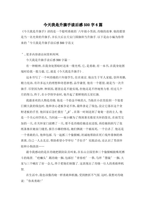 今天我是升旗手读后感500字6篇