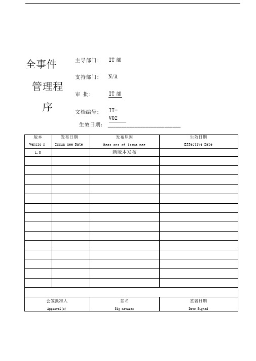 信息安全事件管理程序