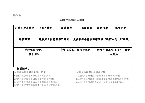 出差审批单-新2018