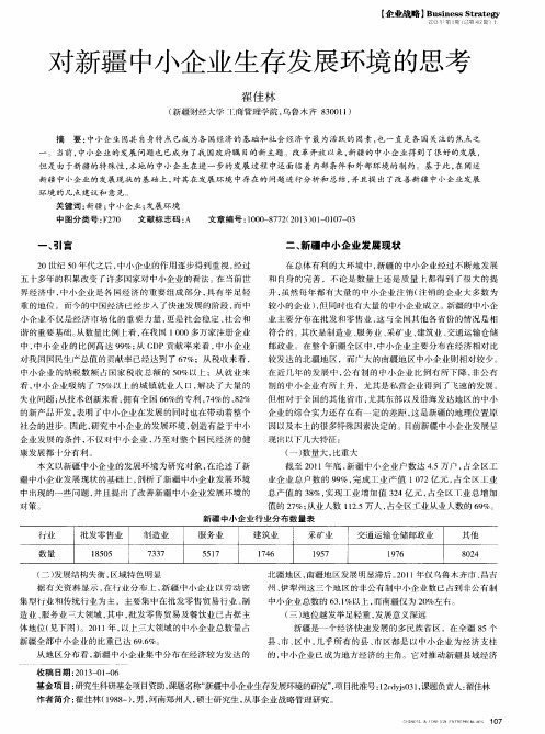 对新疆中小企业生存发展环境的思考