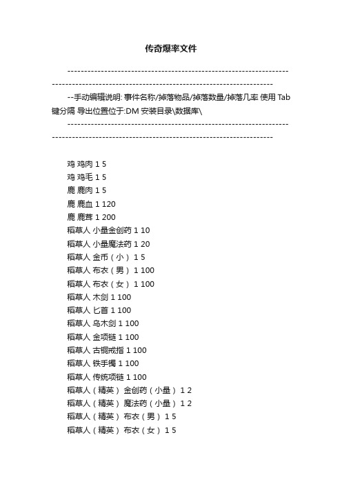 传奇爆率文件