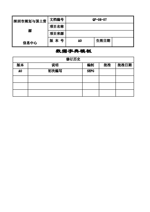 数据字典模板