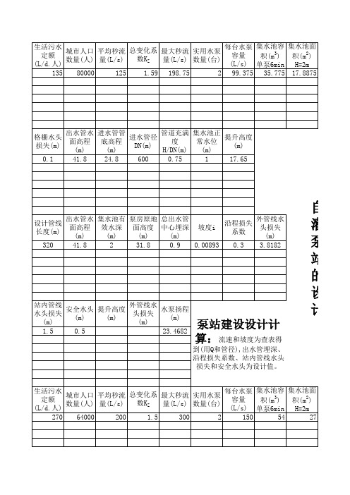 泵站设计计算