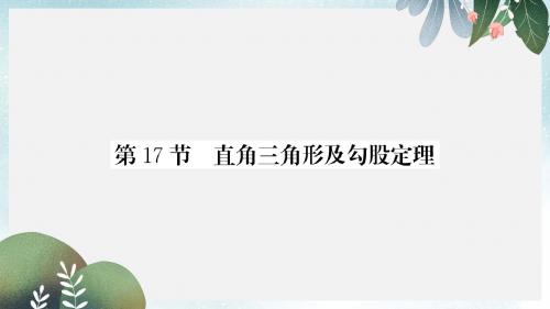 中考数学复习第四章图形初步认识与三角形第17节直角三角形及勾股定理正文课件