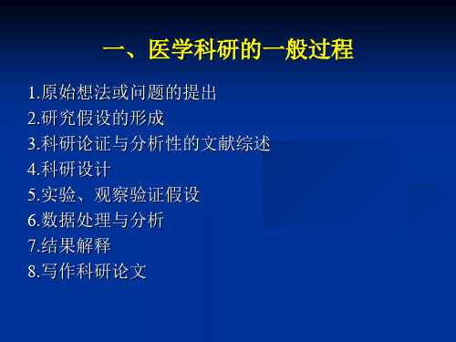 医学科研设计概论教学内容