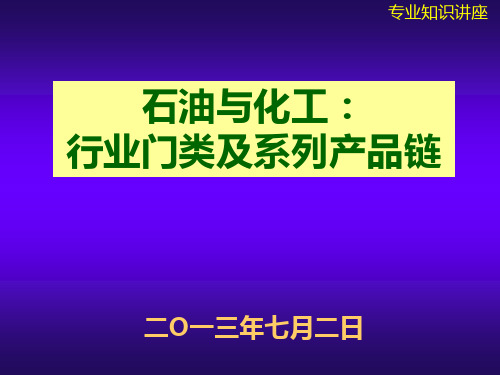 石化行业门类及系列产品