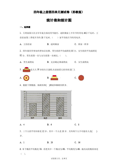 四年级上册数学第四单元测试卷(苏教版)-2(无答案)