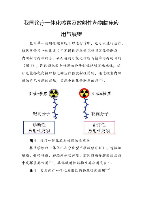 我国诊疗一体化核素及放射性药物临床应用与展望