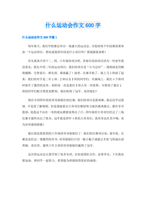 什么运动会作文600字