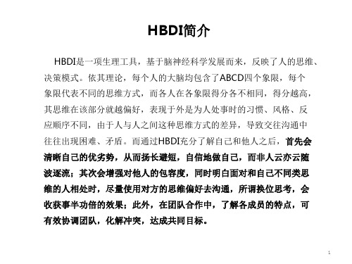 HBDI(全脑优势理论)PPT精选文档