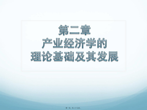 产业经济学的理论基础及其发展概论(PPT)