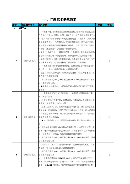 一、详细技术参数要求