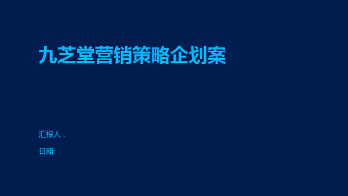 九芝堂营销策略企划案