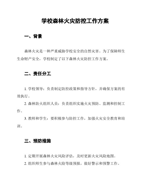 学校森林火灾防控工作方案