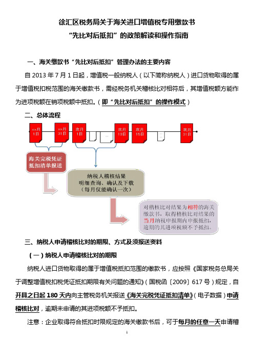 海关缴款书“先比对后抵扣”培训讲义