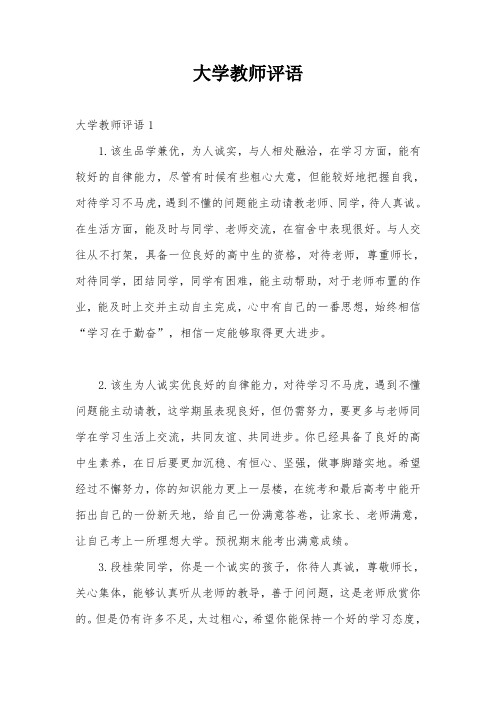 大学教师评语