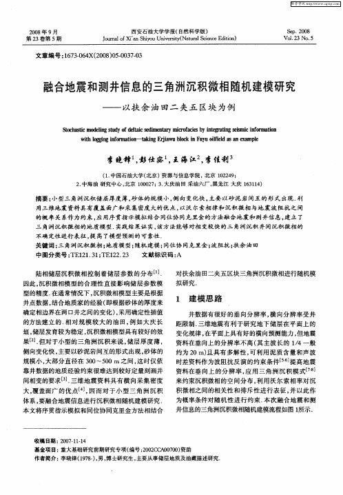 融合地震和测井信息的三角洲沉积微相随机建模研究——以扶余油田二夹五区块为例