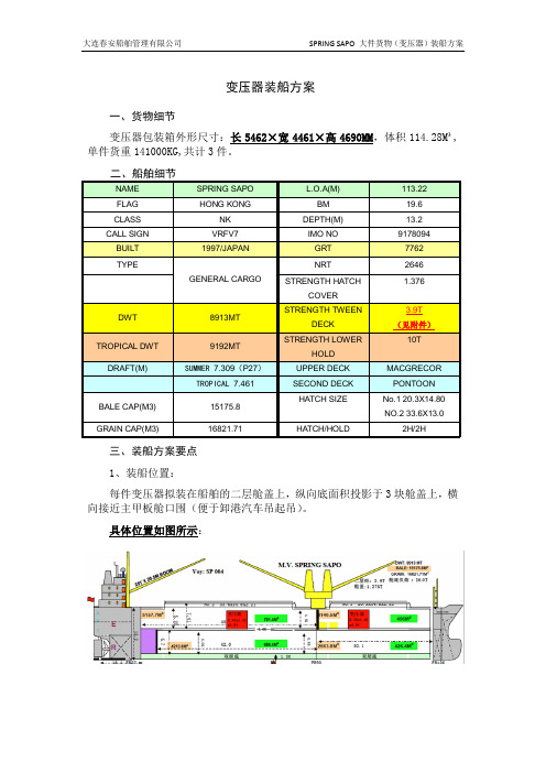 变压器装船方案