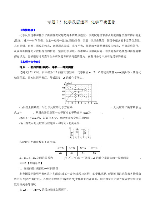专题7.5 化学反应速率 化学平衡图象-2016年高考化学一轮复习精品资料(原卷版)