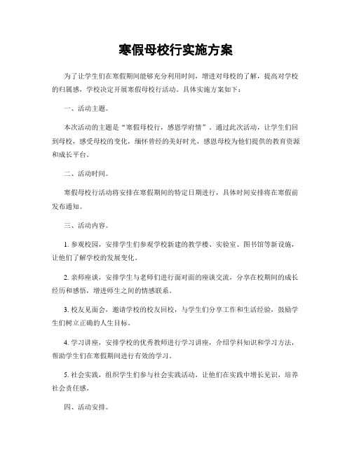 寒假母校行实施方案