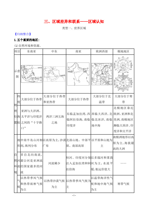 2025年人教版中考地理总复习专题十九 三、区域差异和联系——区域认知